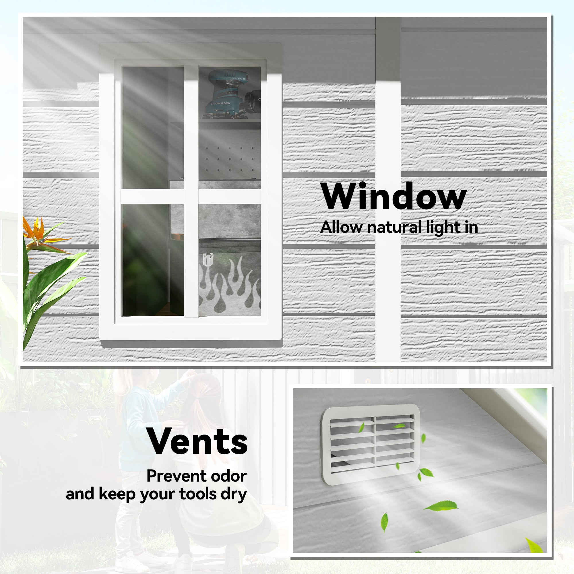 Polypropylene Outdoor Garden Storage Shed 6ft x 5ft - Velmora