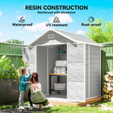 Polypropylene Outdoor Garden Storage Shed 6ft x 5ft - Velmora