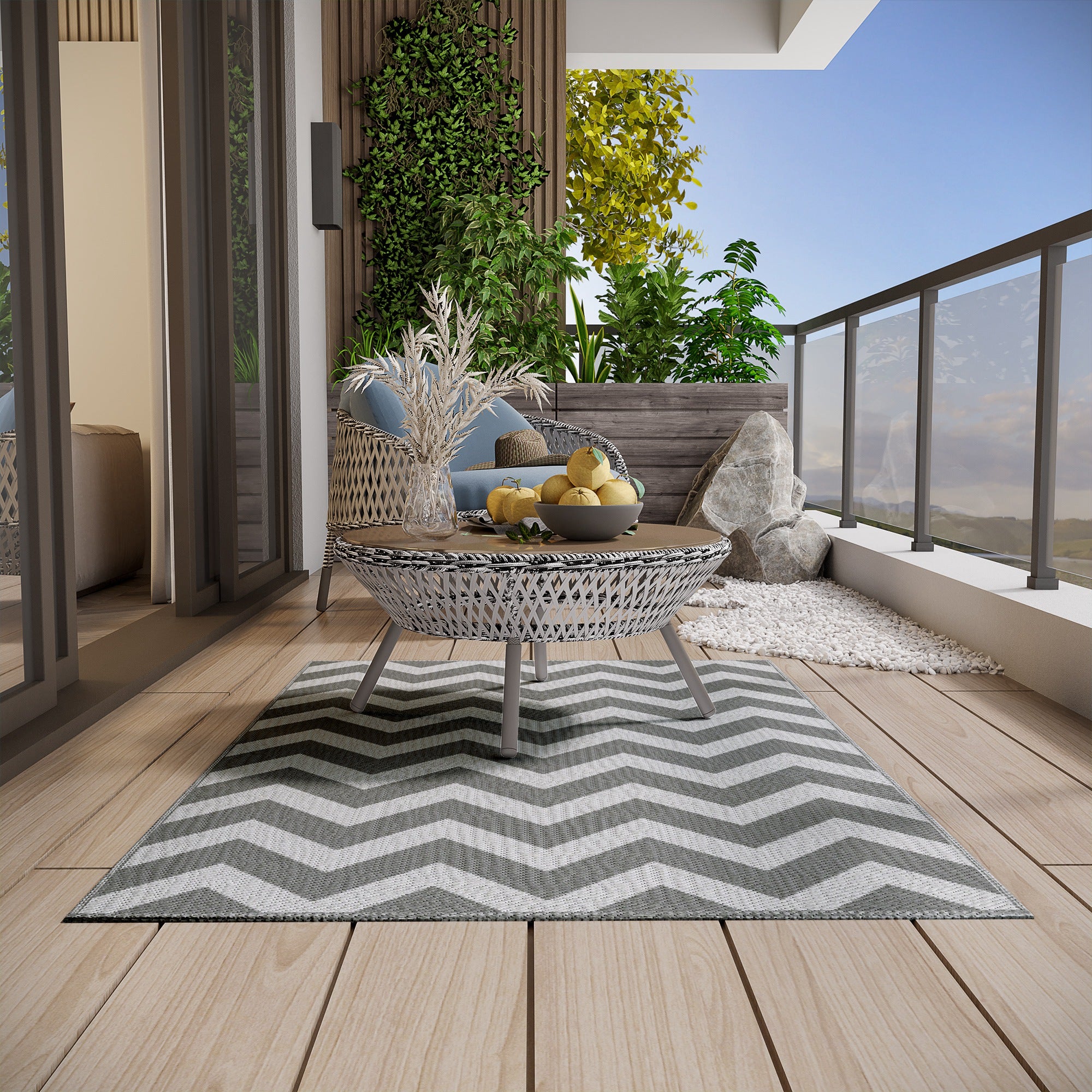 Polypropylene Outdoor Reversible Plastic Straw Rug 182cm Wide - Velmora