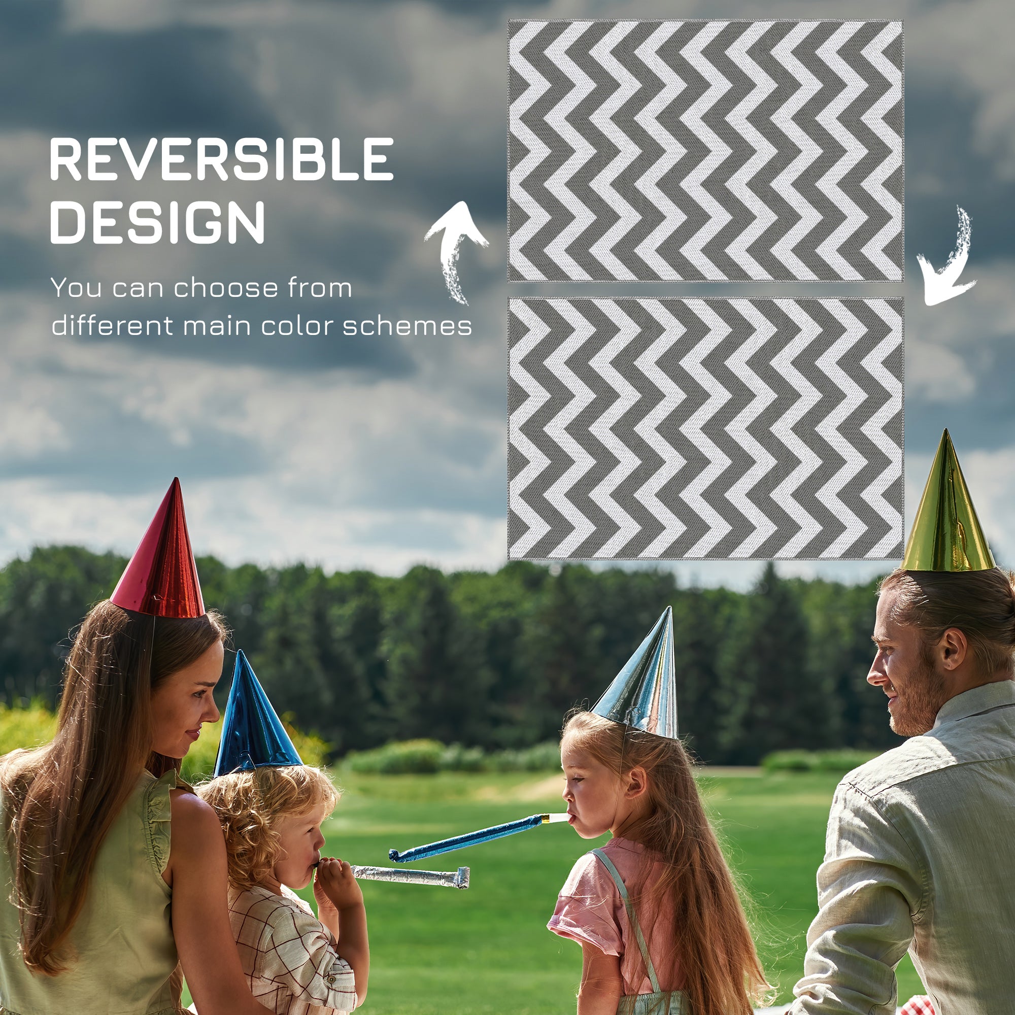 Polypropylene Outdoor Reversible Plastic Straw Rug 182cm Wide - Velmora