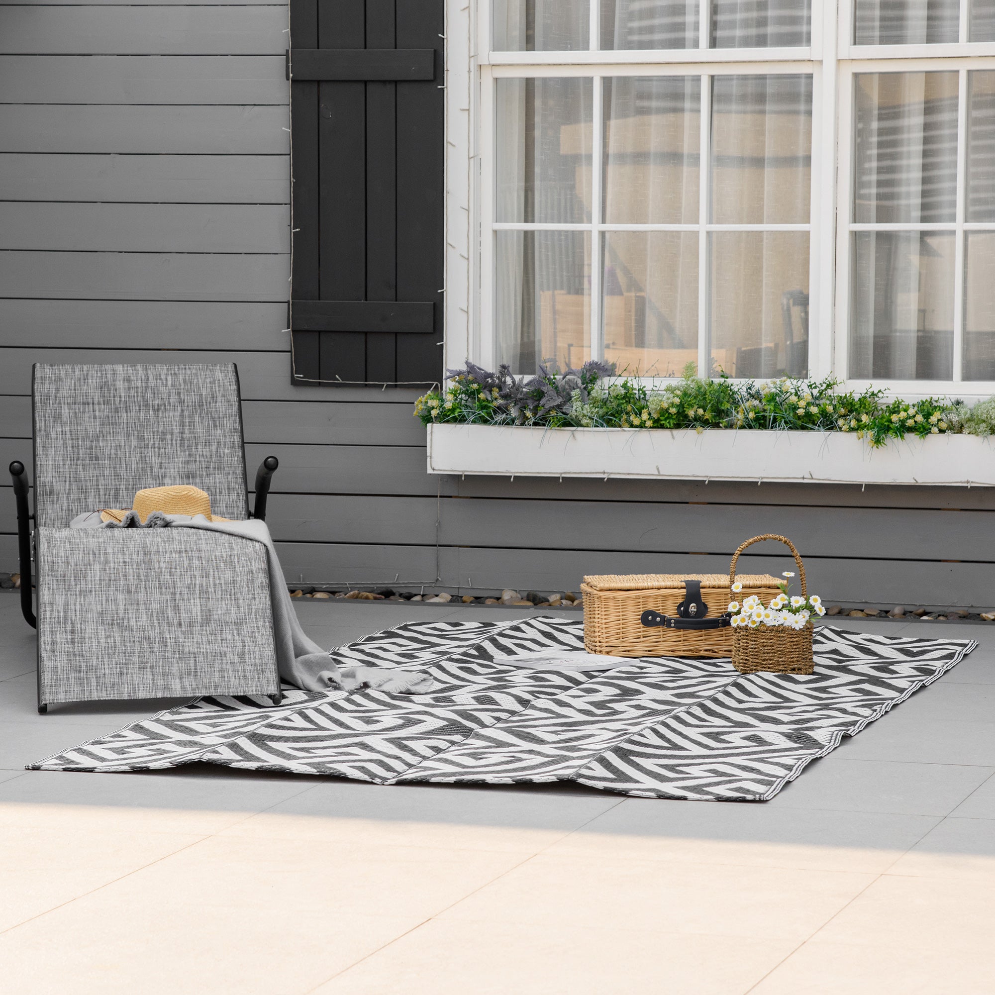 Polypropylene Outdoor Reversible Plastic Straw Rug 243cm Wide - Velmora