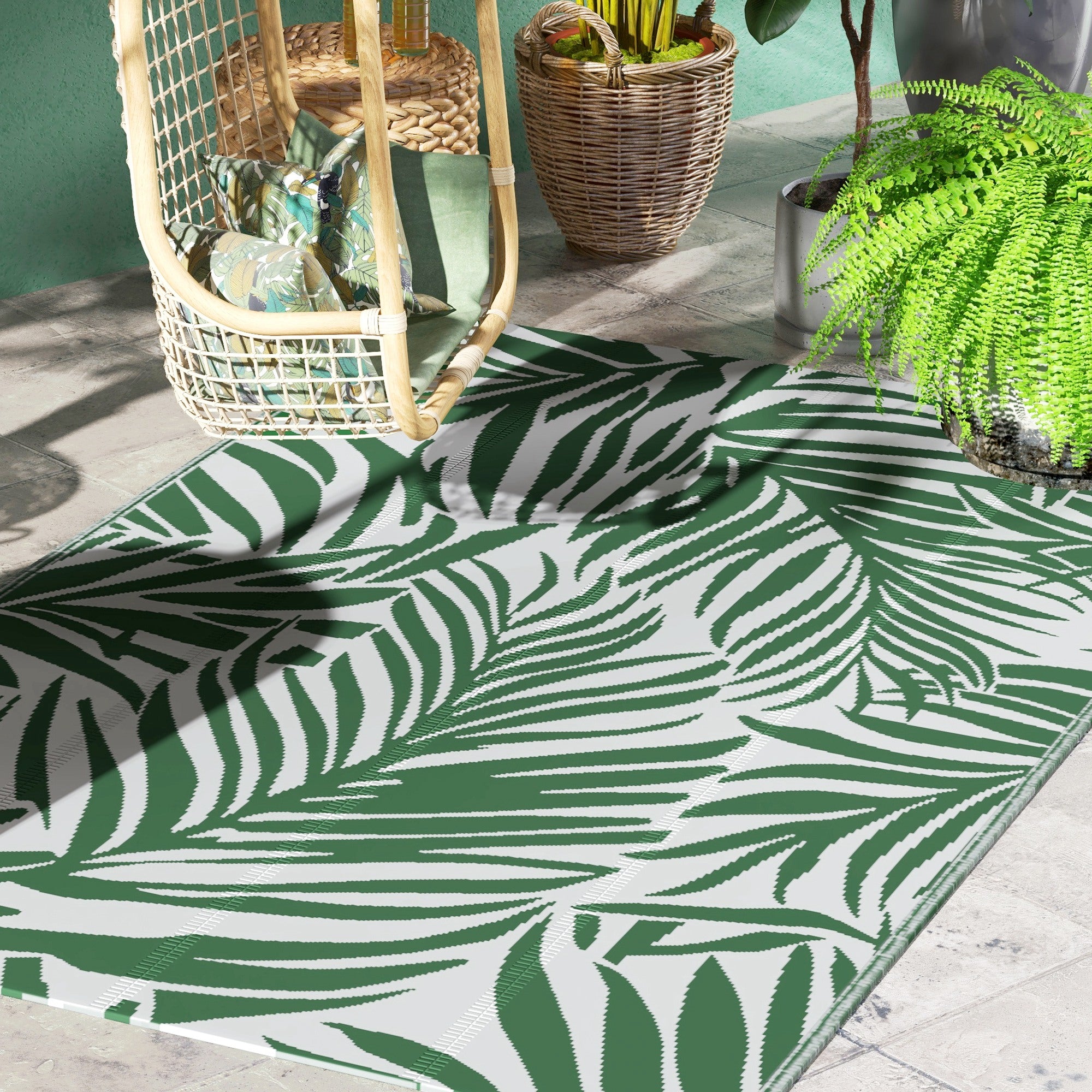 Polypropylene Outdoor Reversible Plastic Straw Rug 243cm Wide - Velmora