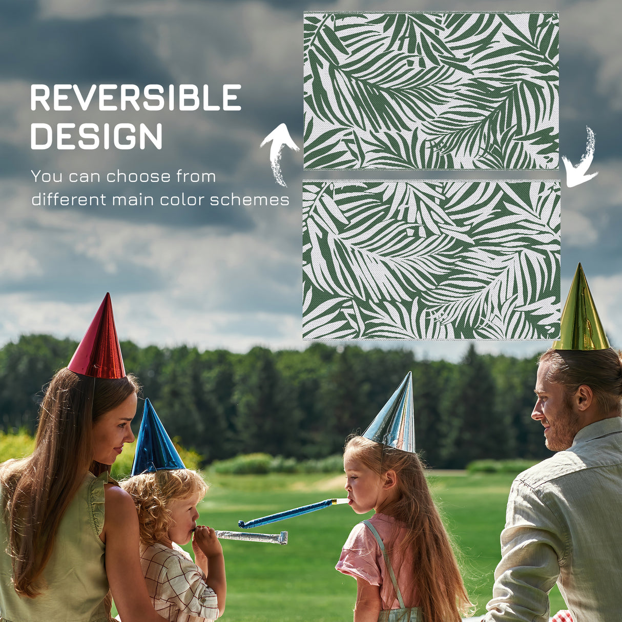 Polypropylene Outdoor Reversible Plastic Straw Rug 243cm Wide - Velmora
