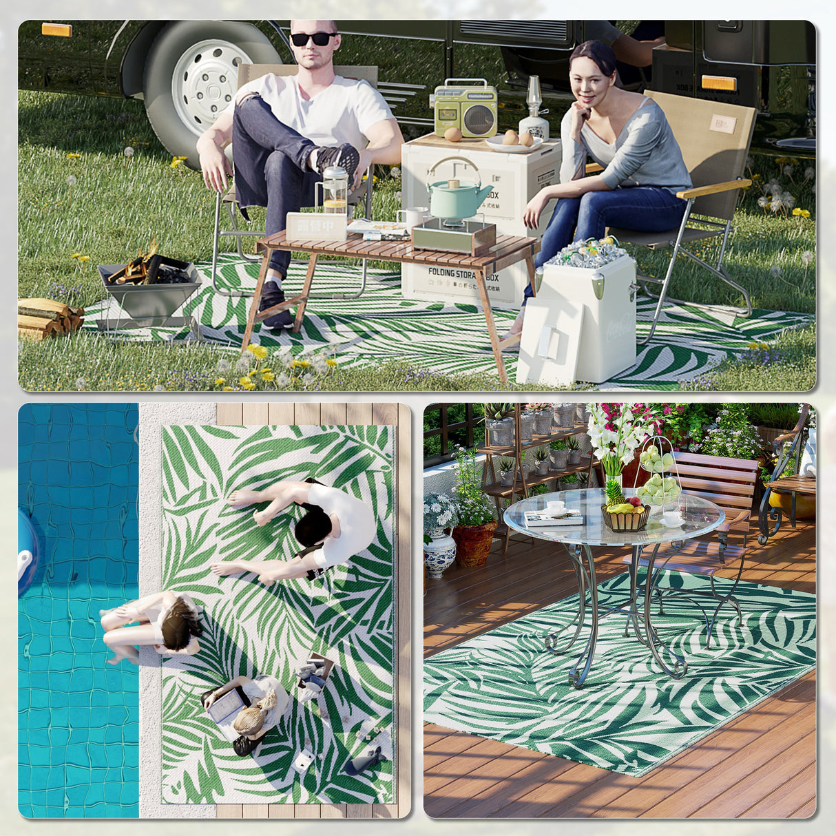 Polypropylene Outdoor Reversible Plastic Straw Rug 243cm Wide - Velmora