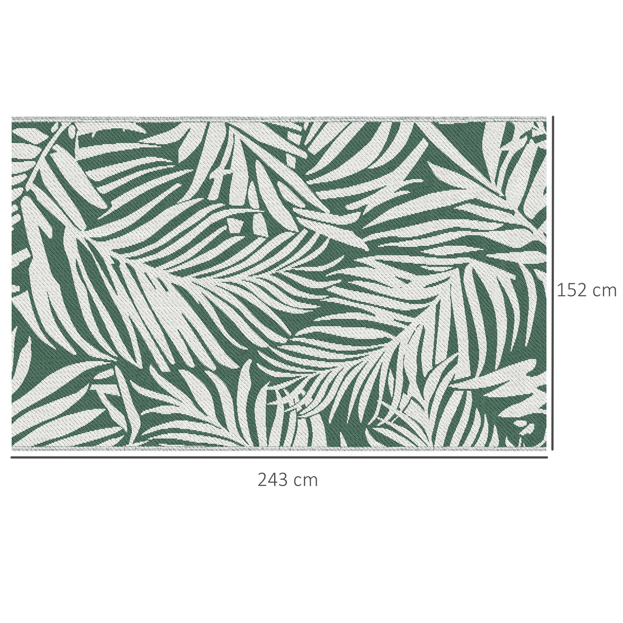Polypropylene Outdoor Reversible Plastic Straw Rug 243cm Wide - Velmora