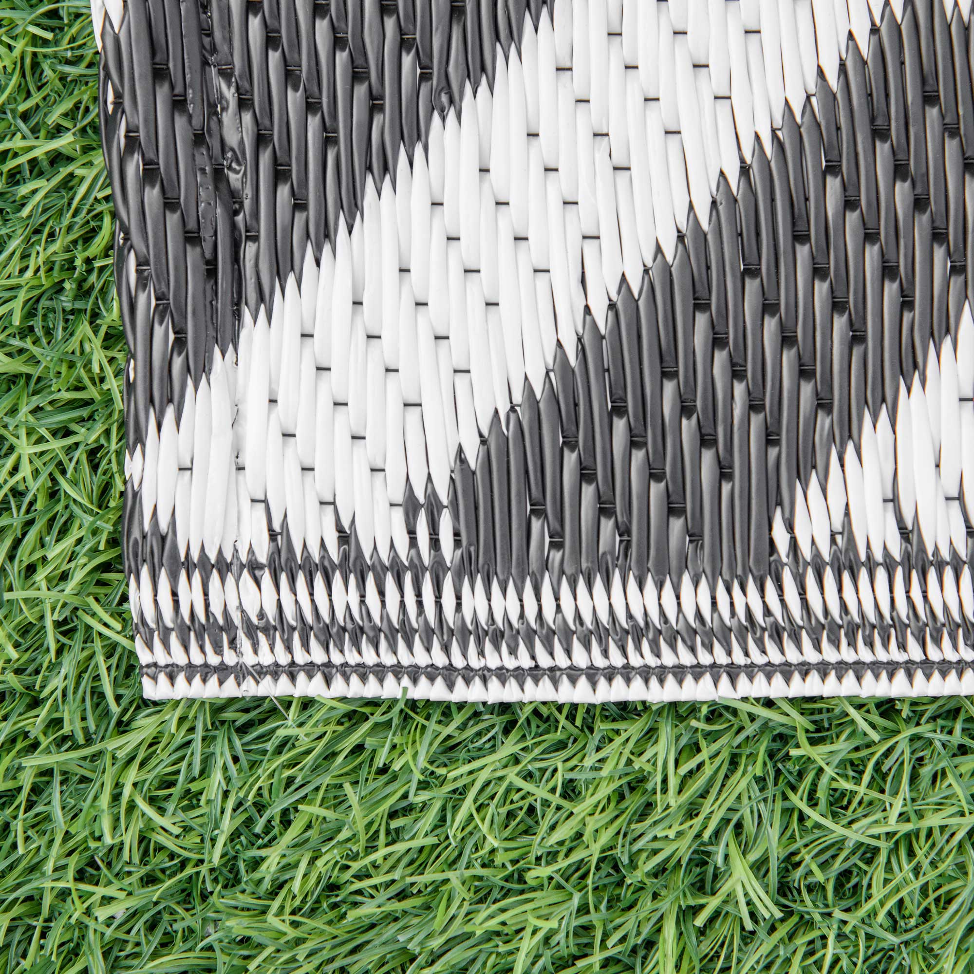Polypropylene Outdoor Reversible Plastic Straw Rug 274cm Wide - Velmora
