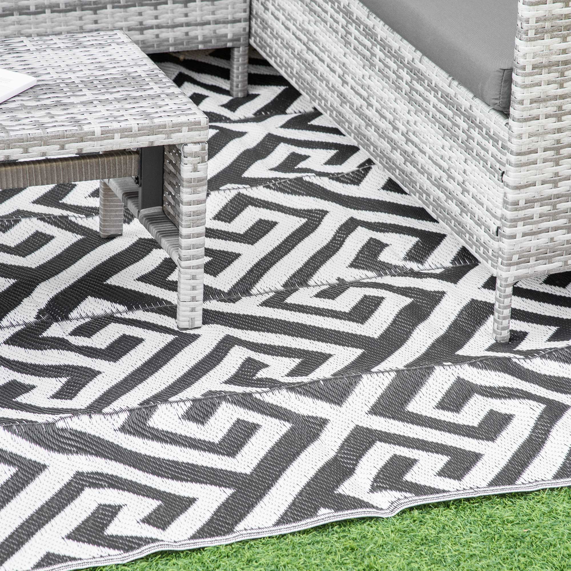 Polypropylene Outdoor Reversible Plastic Straw Rug 274cm Wide - Velmora
