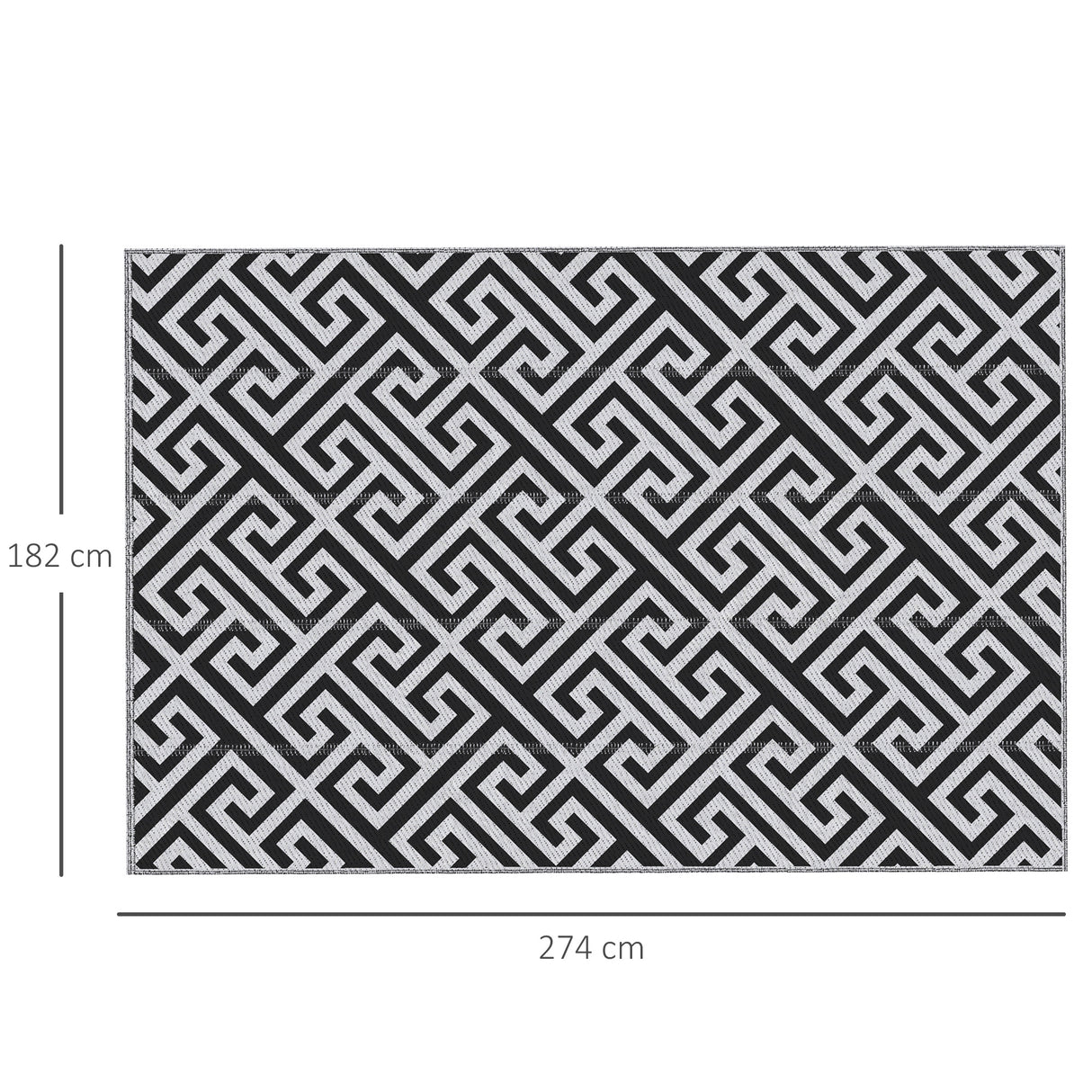 Polypropylene Outdoor Reversible Plastic Straw Rug 274cm Wide - Velmora