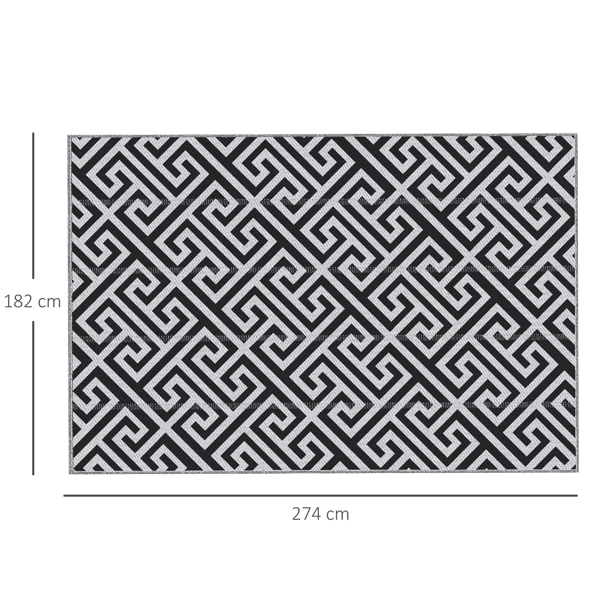 Polypropylene Outdoor Reversible Plastic Straw Rug 274cm Wide - Velmora