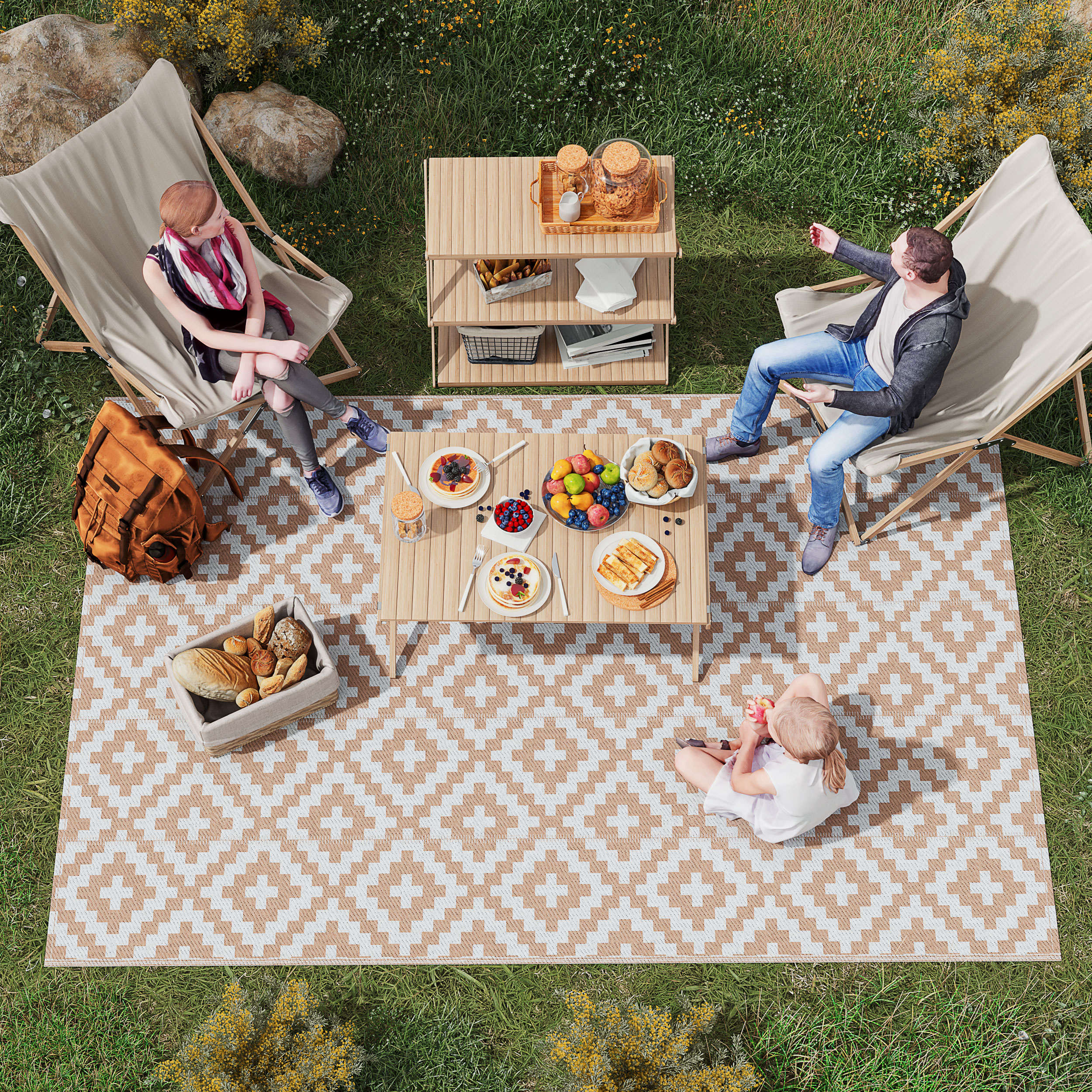 Polypropylene Outdoor Reversible Plastic Straw Rug 274cm Wide - Velmora