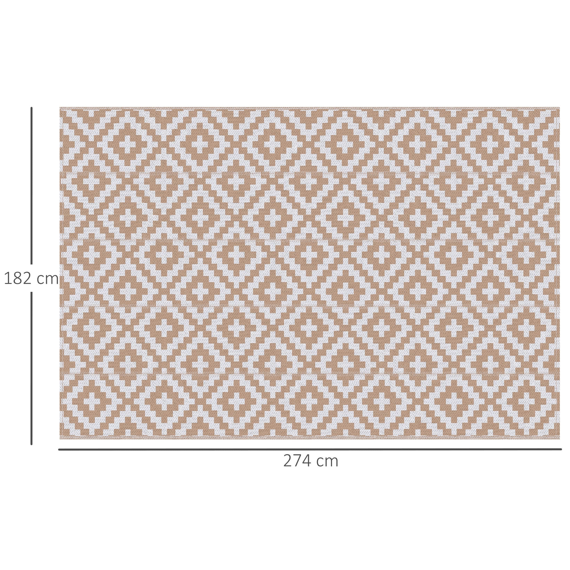 Polypropylene Outdoor Reversible Plastic Straw Rug 274cm Wide - Velmora