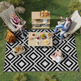Polypropylene Outdoor Reversible Plastic Straw Rug 274cm Wide With Carry Bag - Velmora