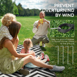 Polypropylene Outdoor Reversible Plastic Straw Rug 274cm Wide With Carry Bag - Velmora