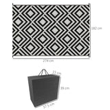 Polypropylene Outdoor Reversible Plastic Straw Rug 274cm Wide With Carry Bag - Velmora