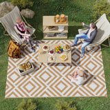 Polypropylene Outdoor Reversible Plastic Straw Rug 274cm Wide With Carry Bag - Velmora