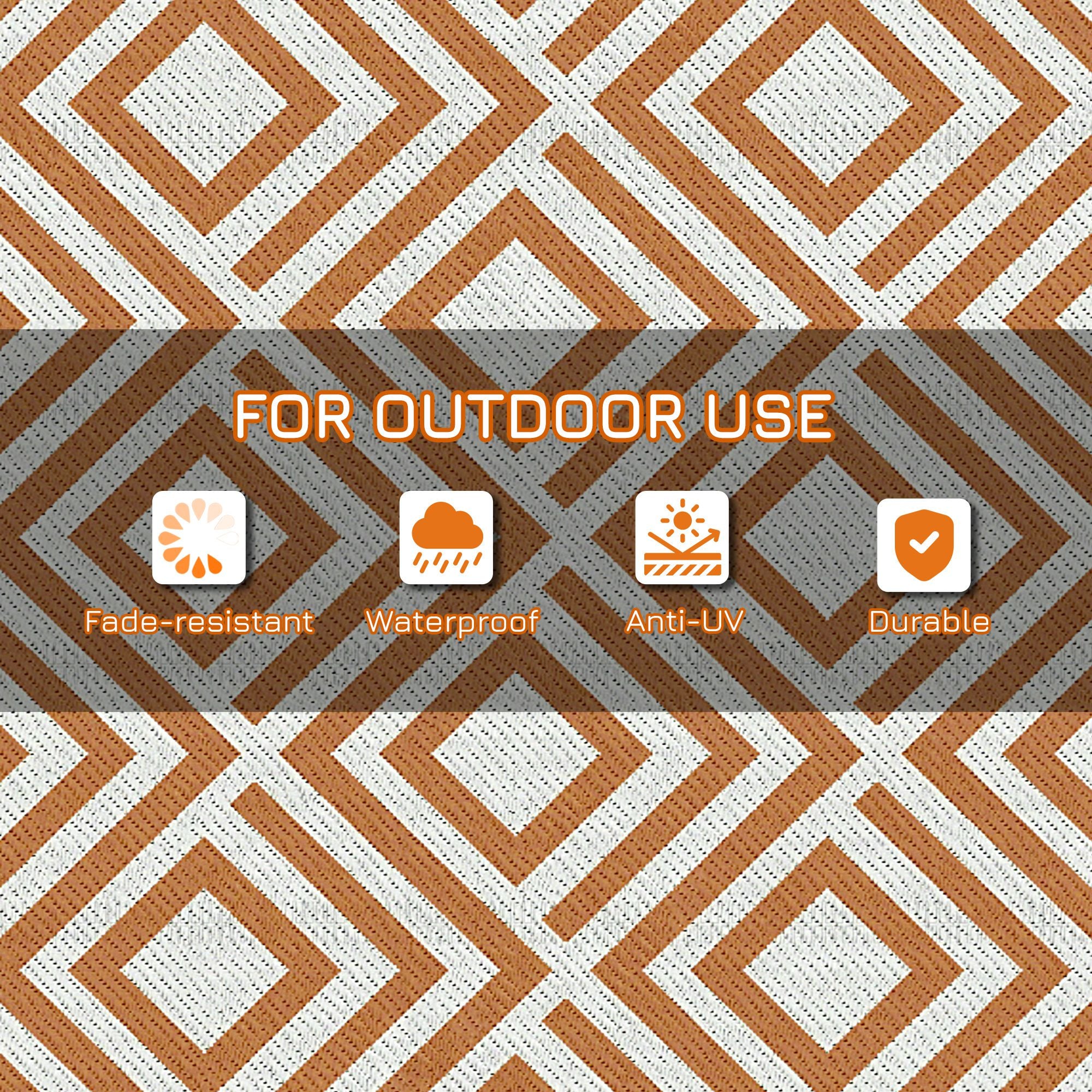 Polypropylene Outdoor Reversible Plastic Straw Rug 274cm Wide With Carry Bag - Velmora