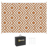 Polypropylene Outdoor Reversible Plastic Straw Rug 274cm Wide With Carry Bag - Velmora