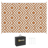 Polypropylene Outdoor Reversible Plastic Straw Rug 274cm Wide With Carry Bag - Velmora