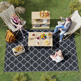 Polypropylene Outdoor Reversible Plastic Straw Rug 274cm Wide With Carry Bag - Velmora