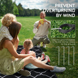 Polypropylene Outdoor Reversible Plastic Straw Rug 274cm Wide With Carry Bag - Velmora