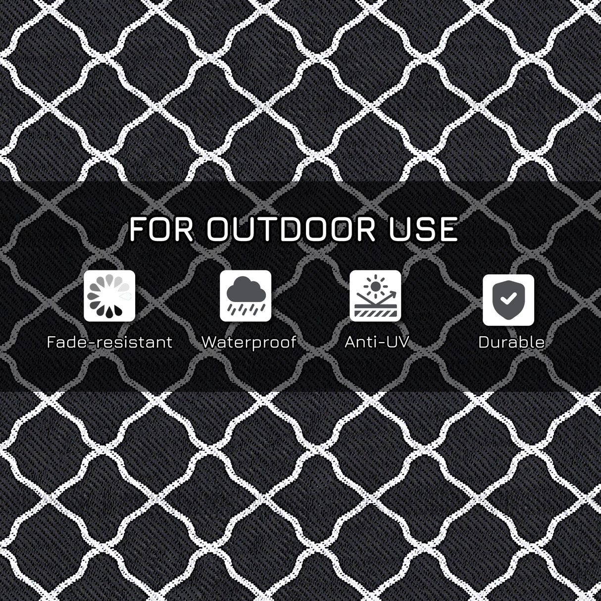 Polypropylene Outdoor Reversible Plastic Straw Rug 274cm Wide With Carry Bag - Velmora