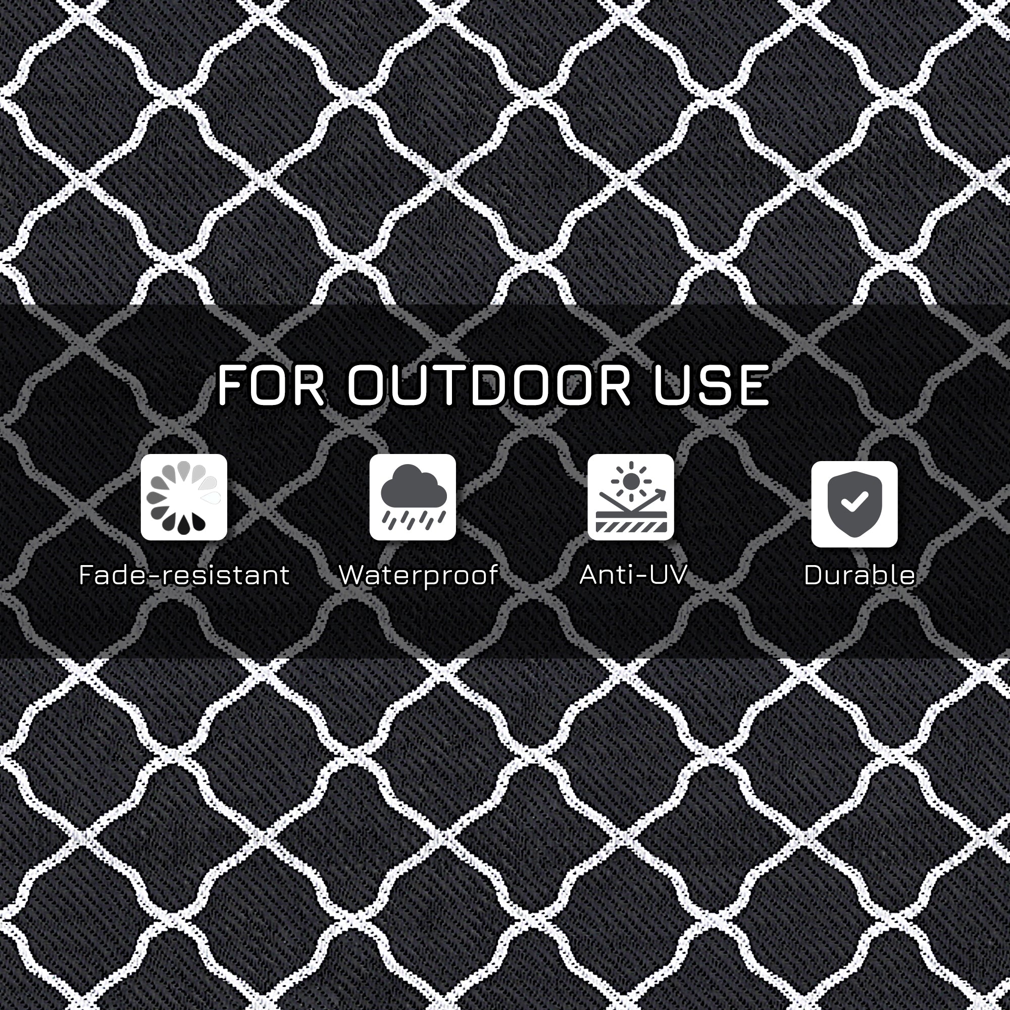 Polypropylene Outdoor Reversible Plastic Straw Rug 274cm Wide With Carry Bag - Velmora
