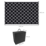 Polypropylene Outdoor Reversible Plastic Straw Rug 274cm Wide With Carry Bag - Velmora