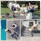 Polypropylene Outdoor Reversible Plastic Straw Rug 274cm Wide With Carry Bag - Velmora