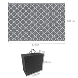 Polypropylene Outdoor Reversible Plastic Straw Rug 274cm Wide With Carry Bag - Velmora