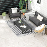 Polypropylene Outdoor Reversible Plastic Straw Rug 274cm Wide With Carry Bag - Velmora