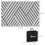 Polypropylene Outdoor Reversible Plastic Straw Rug 274cm Wide With Carry Bag - Velmora