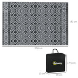 Polypropylene Outdoor Reversible Plastic Straw Rug 274cm Wide With Carry Bag - Velmora