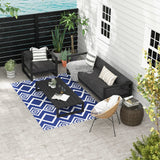 Polypropylene Outdoor Reversible Plastic Straw Rug 274cm Wide With Carry Bag - Velmora