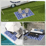 Polypropylene Outdoor Reversible Plastic Straw Rug 274cm Wide With Carry Bag - Velmora