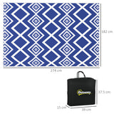 Polypropylene Outdoor Reversible Plastic Straw Rug 274cm Wide With Carry Bag - Velmora