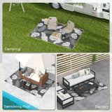 Polypropylene RV Outdoor Reversible Plastic Straw Rug 274cm Wide With Carry Bag - Velmora