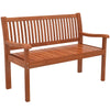 Poplar Wood 2 Seater Garden Bench With Ergonomic Backrest - Velmora