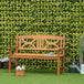 Poplar Wood 2 Seater Wooden Garden Bench Loveseat for Yard - Velmora