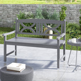 Poplar Wood 2 Seater Wooden Garden Bench Loveseat for Yard - Velmora