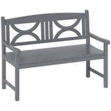 Poplar Wood 2 Seater Wooden Garden Bench Loveseat for Yard - Velmora