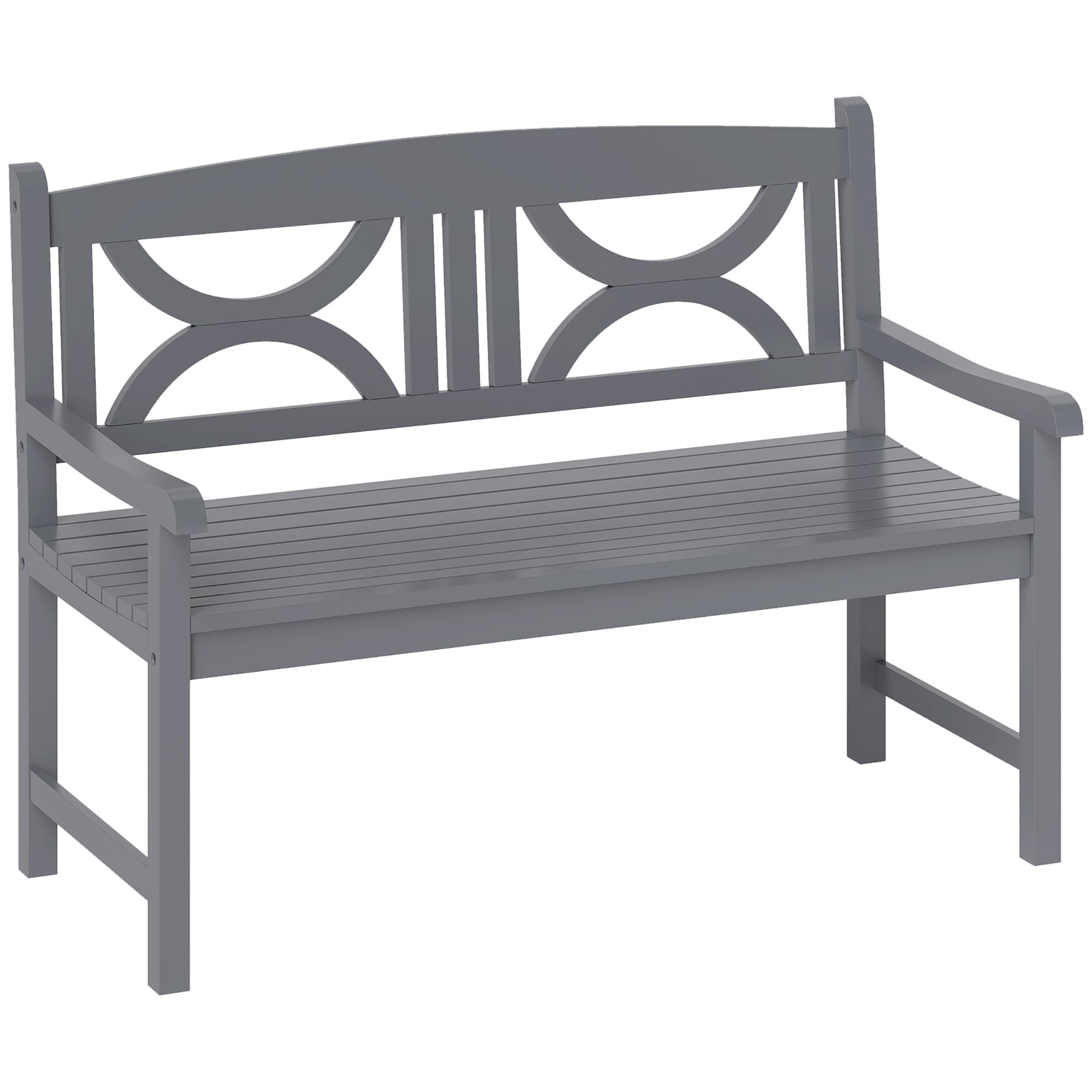 Poplar Wood 2 Seater Wooden Garden Bench Loveseat for Yard - Velmora