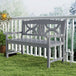 Poplar Wood 2 Seater Wooden Garden Bench Loveseat for Yard - Velmora