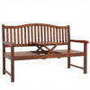 Poplar Wood Garden Loveseat 2 to 3 Seater Bench - Velmora