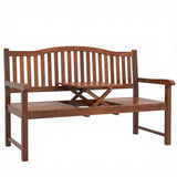 Poplar Wood Garden Loveseat 2 to 3 Seater Bench - Velmora