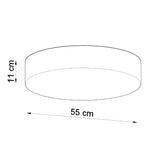 PVC Ceiling Light Round With Arena 55 Lamp - Spanish Orange