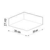 PVC Ceiling Light Square With Horus 35 Lamp - Spanish Orange