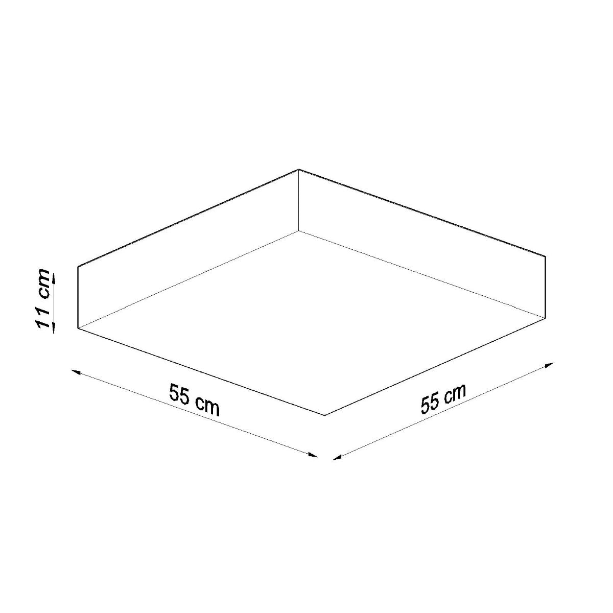 PVC Ceiling Light Square With Horus 45 Lamp - Spanish Orange