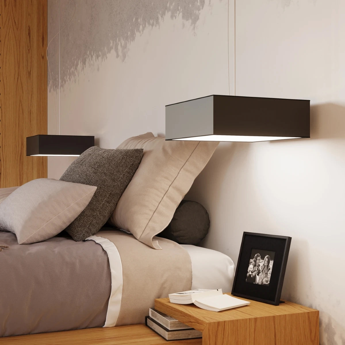 PVC Ceiling Light Square With Horus 55 Lamp - Spanish Orange