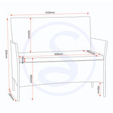 Rattan Garden Set 4 Piece - Willow