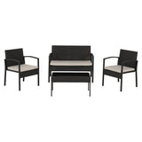 Rattan Garden Set 4 Piece With Coffee Table - Cedar